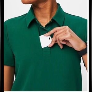 Figs Nala Scrub Polo - Medium / Hunter Green